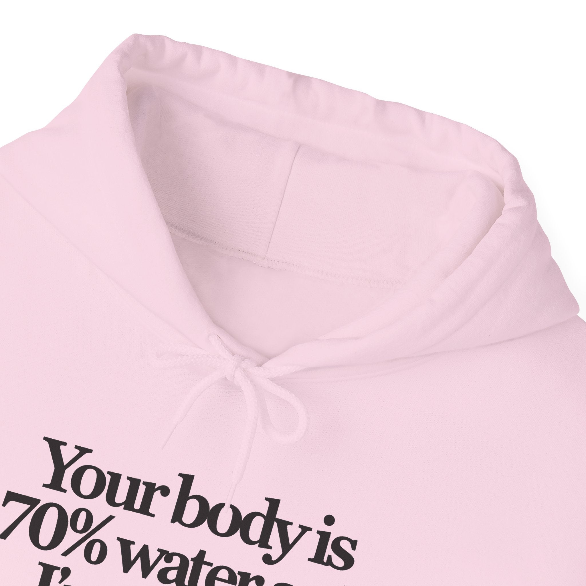 Funny Quote Hoodie — "Your body is 70% water and I’m thirsty." Pullover Sweatshirt