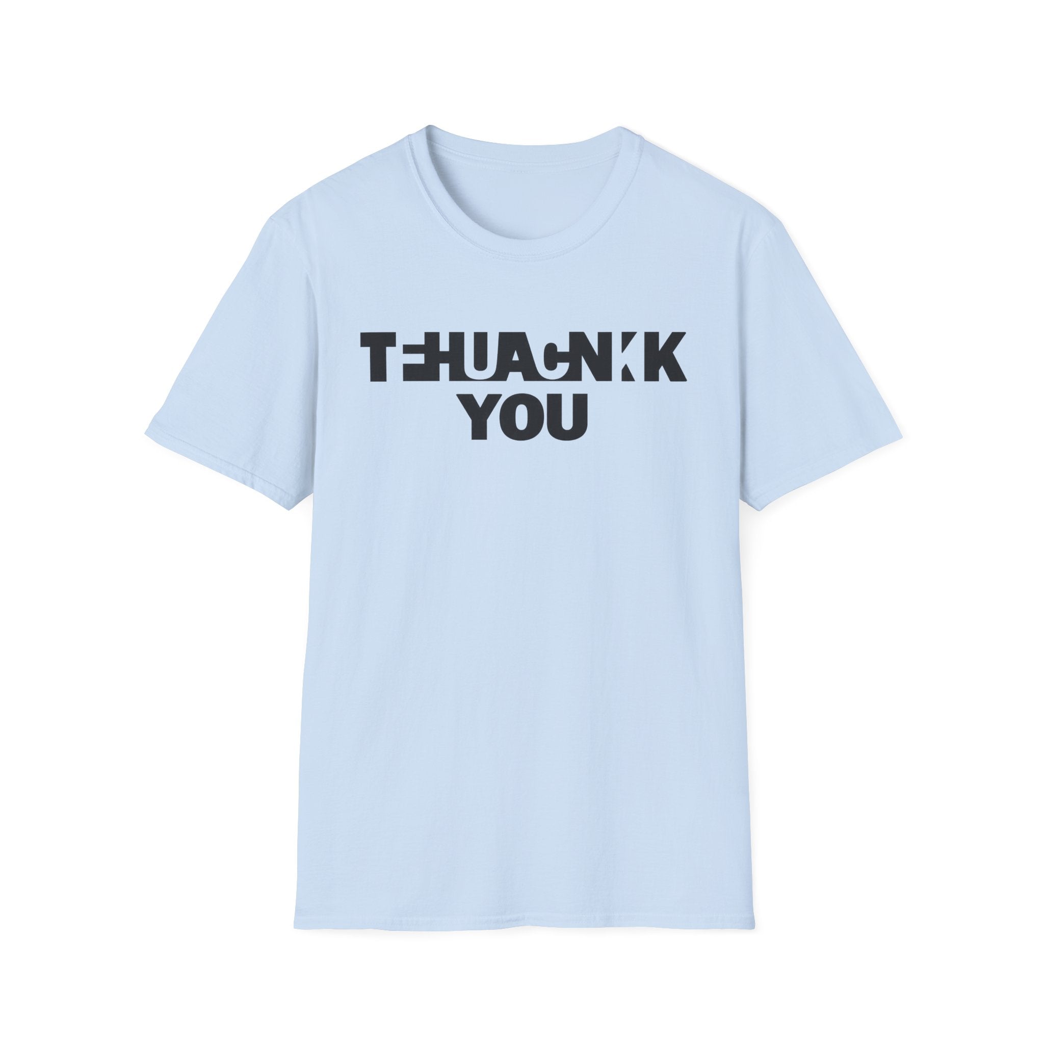 T-Shirt — Bold 'THANK YOU' Split-Style Graphic Tee