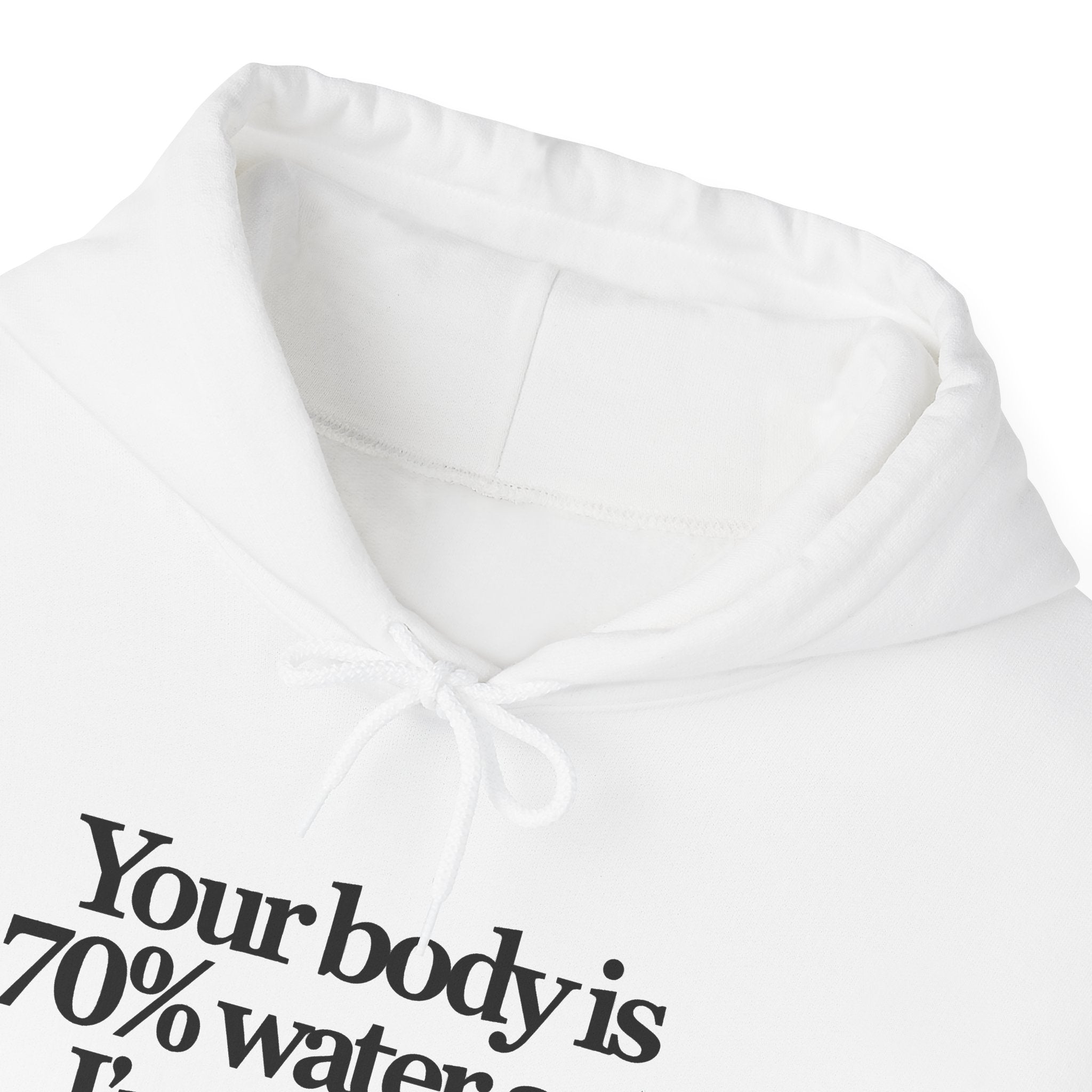 Funny Quote Hoodie — "Your body is 70% water and I’m thirsty." Pullover Sweatshirt