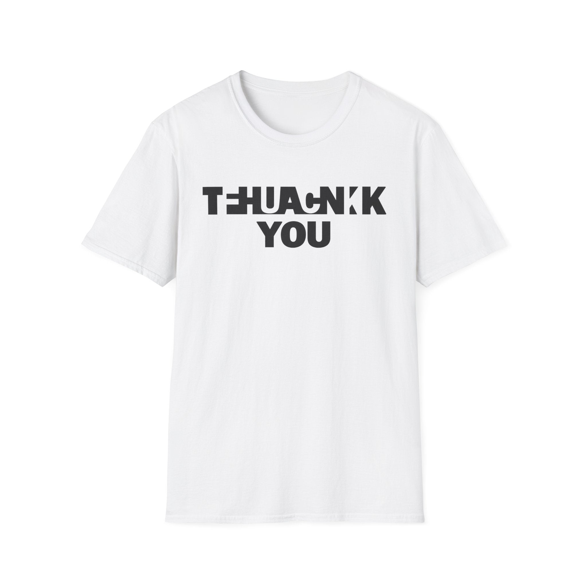 T-Shirt — Bold 'THANK YOU' Split-Style Graphic Tee